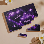 Together In Love, Forever In Heart - Couple Personalized Custom Horizontal Rectangle Shaped Building Brick Blocks - Gift For Couple