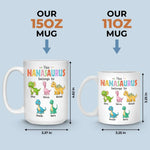 This Nanasaurus Roars With Love - Family Personalized Custom Mug - Mother's Day, Gift For Nana, Grandma, Mom