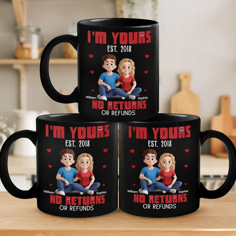 Stuck With Me Since The Beginning - Couple  Personalized Custom Black Mug - Gift For Husband Wife, Anniversary