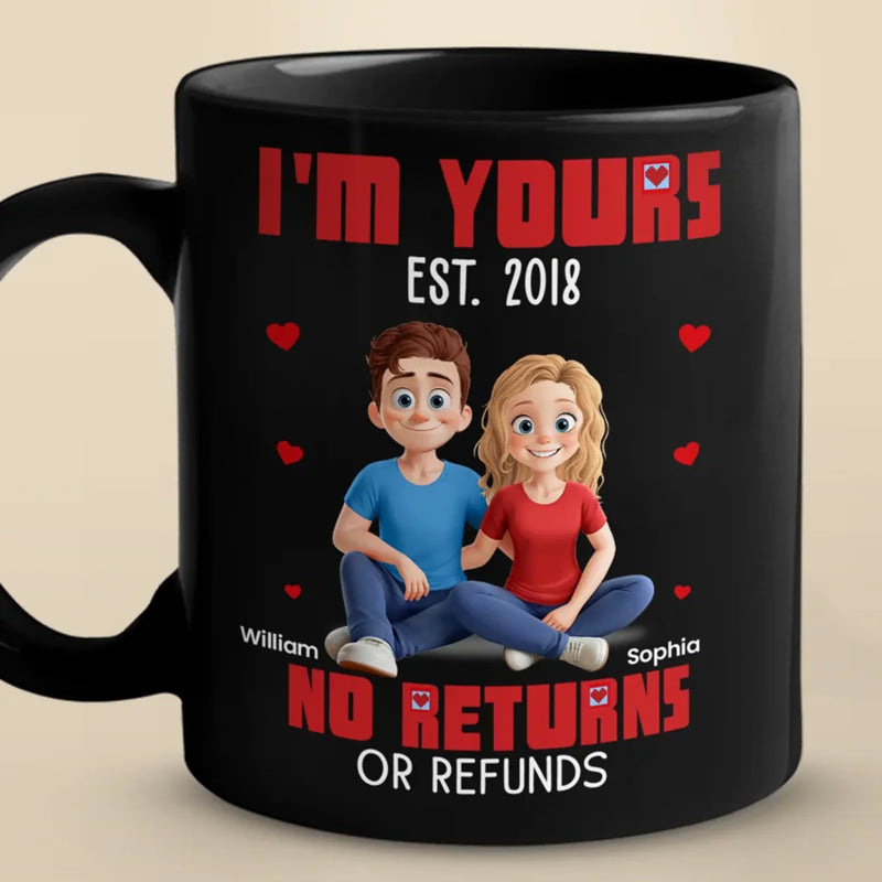 Stuck With Me Since The Beginning - Couple  Personalized Custom Black Mug - Gift For Husband Wife, Anniversary