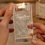 From Our First Kiss Till Our Last Breath - Couple Personalized Custom 3D Crystal Photo Laser Engraved, Crystal Candle Holder - Gift For Couple