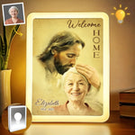 Custom Photo In Loving Memory, Forever With Us - Memorial Personalized Custom LED Mirror Frame Lamp - Sympathy Gift For Family