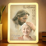Custom Photo In Loving Memory, Forever With Us - Memorial Personalized Custom LED Mirror Frame Lamp - Sympathy Gift For Family