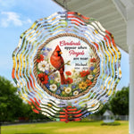 Cardinals Appear When Love Is Near - Memorial Personalized Custom Wind Spinner - Sympathy Gift For Family