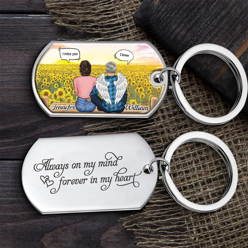 Your Spirit Lives On Forever - Memorial Personalized Custom Keychain - Sympathy Gift For Family Members