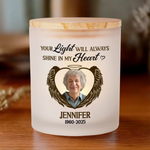 Custom Photo A Beautiful Soul, A Forever Glow - Memorial Personalized Custom Printed Glass Jar With LED Candle - Sympathy Gift For Family