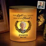 Custom Photo A Beautiful Soul, A Forever Glow - Memorial Personalized Custom Printed Glass Jar With LED Candle - Sympathy Gift For Family