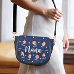 Custom Photo Carrying Love, One Grandkid At A Time - Family Personalized Custom Leather Saddle Bag - Mother's Day, Gift For Grandma, Mom