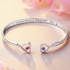 Forever In My Heart - Memorial Personalized Custom Engraved Infinity Heart Bangle With Birthstones - Sympathy Gift For Family Members