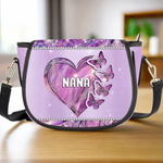 Grandma’s Love Makes Every Moment Magical - Family Personalized Custom Leather Saddle Bag - Mother's Day, Gift For Grandma, Mom, Grandparent