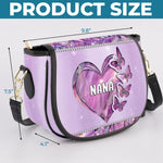 Grandma’s Love Makes Every Moment Magical - Family Personalized Custom Leather Saddle Bag - Mother's Day, Gift For Grandma, Mom, Grandparent
