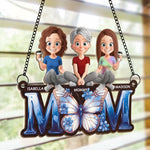 Love Makes A Family - Family Personalized Window Hanging Suncatcher Ornament - Mother's Day, Gift For Mom, Grandma