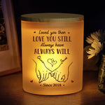 From Our First Kiss Till Our Last Breath - Couple Personalized Custom Printed Glass Jar With LED Candle - Gift For Husband, Wife, Couple