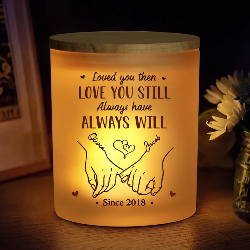 From Our First Kiss Till Our Last Breath - Couple Personalized Custom Printed Glass Jar With LED Candle - Gift For Husband, Wife, Couple