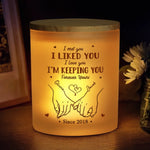 From Our First Kiss Till Our Last Breath - Couple Personalized Custom Printed Glass Jar With LED Candle - Gift For Husband, Wife, Couple