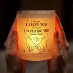 From Our First Kiss Till Our Last Breath - Couple Personalized Custom Printed Glass Jar With LED Candle - Gift For Husband, Wife, Couple