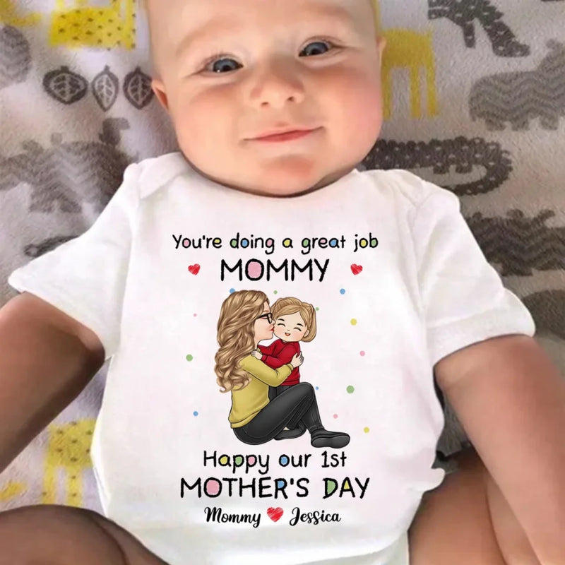 You'Re Doing A Great Job Mummy - Family Personalized Custom Baby Onesie - Mother's Day, Baby Shower Gift, Gift For First Mom