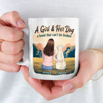 Side By Side, Paws & Hearts - Dog Personalized Custom Mug - Gift For Dog Lovers, Daughters, Sisters
