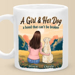 Side By Side, Paws & Hearts - Dog Personalized Custom Mug - Gift For Dog Lovers, Daughters, Sisters
