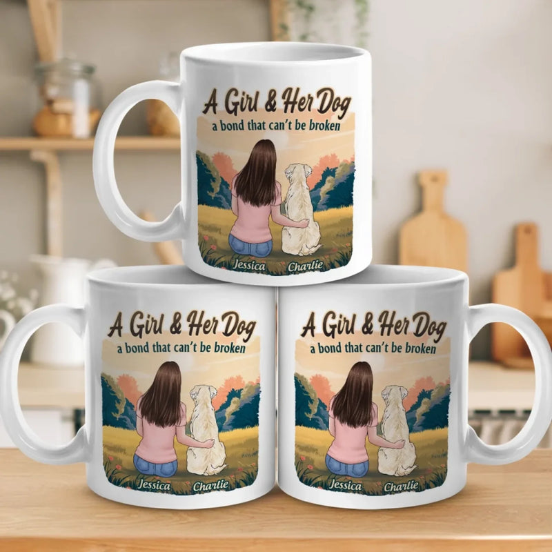 Side By Side, Paws & Hearts - Dog Personalized Custom Mug - Gift For Pet Owners, Pet Lovers