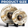 Custom Photo Your Paw Prints Are Forever On My Soul - Memorial Personalized Custom Round Shaped Stone With Stand - Sympathy Gift For Pet Owners, Pet Lovers
