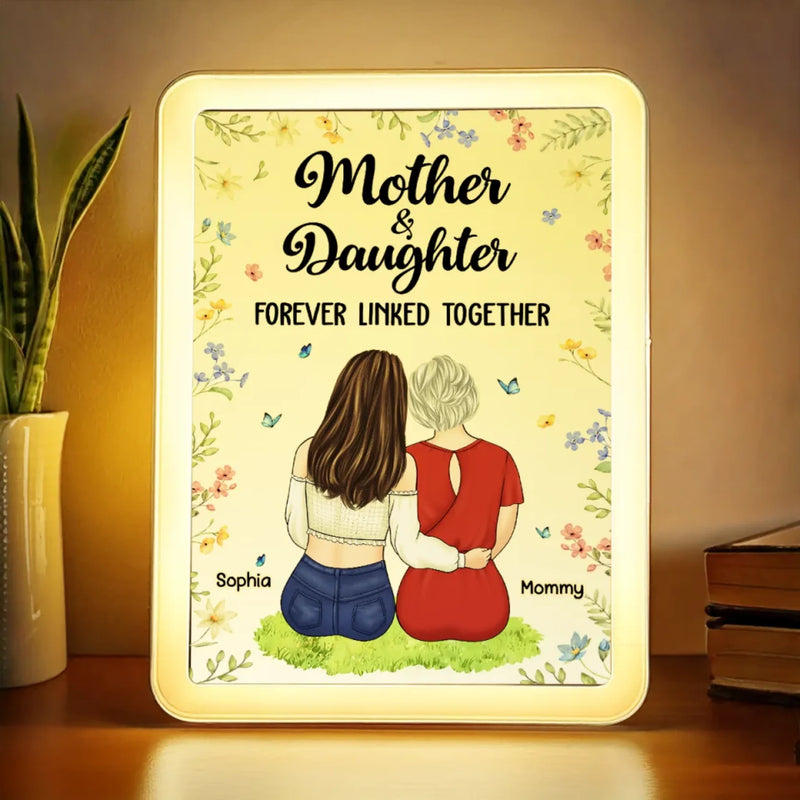 Always My Mother, Forever My Friend - Family Personalized Custom LED Mirror Frame Lamp - Mother's Day, Gift For Mom, Daughter