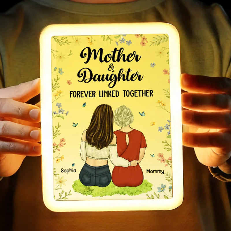 Always My Mother, Forever My Friend - Family Personalized Custom LED Mirror Frame Lamp - Mother's Day, Gift For Mom, Daughter