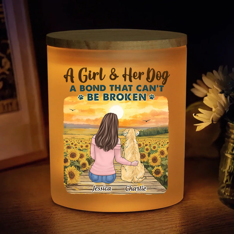 Together Beyond Time - Dog Personalized Custom Printed Glass Jar With LED Candle - Gift For Pet Owners, Pet Lovers