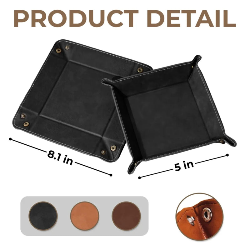 Nothing Better Than Time With You - Couple Personalized Custom Leather Valet Tray - Gift For Husband Wife, Anniversary
