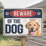 Custom Photo Step Inside If You Dare - Dog & Cat Personalized Custom 3D Inflated Effect Printed Home Decor Metal Sign - House Warming Gift For Dog Lovers, Pet Parents