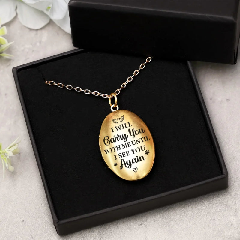 Custom Photo You Left Paw Prints On My Heart - Memorial Personalized Custom Locket Necklace - Sympathy Gift For Pet Owners, Pet Lovers