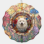 Custom Photo A Piece Of My Heart Spins With You - Memorial Personalized Custom Wind Spinner - Sympathy Gift For Dog Lovers