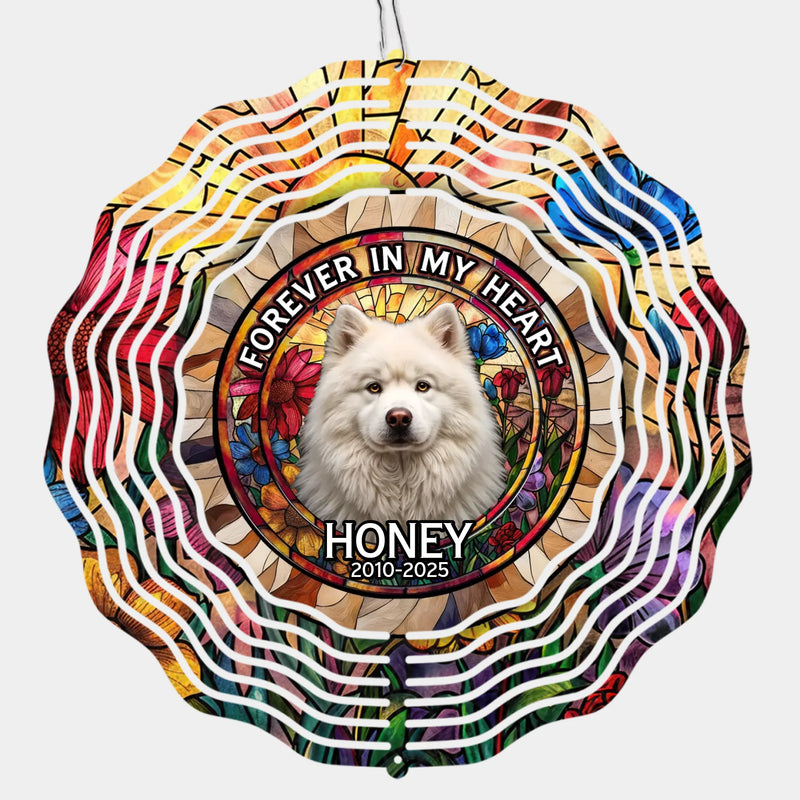 Custom Photo A Piece Of My Heart Spins With You - Memorial Personalized Custom Wind Spinner - Sympathy Gift For Dog Lovers