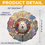 Custom Photo A Piece Of My Heart Spins With You - Memorial Personalized Custom Wind Spinner - Sympathy Gift For Dog Lovers