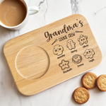 Sweet Moments, Sweeter Treats - Family Personalized Custom Engraved Wooden Tea & Snack Board - Mother's Day, Gift For Grandma, Mom