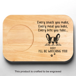 Cute Beggar On Duty - Dog Personalized Custom Engraved Wooden Tea & Snack Board - Gift For Dog Lovers