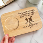 Cute Beggar On Duty - Dog Personalized Custom Engraved Wooden Tea & Snack Board - Gift For Dog Lovers