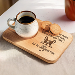 Cute Beggar On Duty - Dog Personalized Custom Engraved Wooden Tea & Snack Board - Gift For Dog Lovers