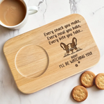 Cute Beggar On Duty - Dog Personalized Custom Engraved Wooden Tea & Snack Board - Gift For Dog Lovers