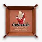 Nothing Better Than Time With You - Couple Personalized Custom Leather Valet Tray - Gift For Couple, Husband, Wife