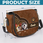 Furry Friends, Forever Love - Dog Personalized Custom Leather Saddle Bag - Gift For Dog Lovers
