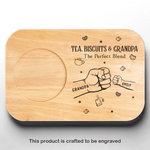 Brewed With Love, Enjoyed With Family - Family Personalized Custom Engraved Wooden Tea & Snack Board - Father's Day, Gift For Grandpa