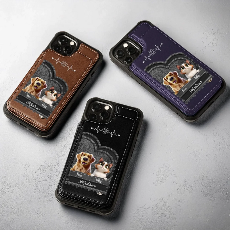 Fur Ever Loved - Dog & Cat Personalized Custom Leather Flip Wallet Phone Case - Gift For Pet Owners, Pet Lovers