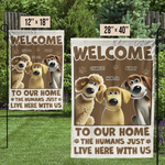 Welcome To Paw Paradise, Humans May Enter - Dog Personalized Custom Flag - Gift For Dog Lovers