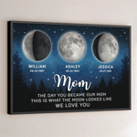 Mom, You Shine As Bright As The Moon - Family Personalized Custom Horizontal Poster - Mother's Day, Gift For Mom, Grandma