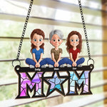 Mom, Our Guiding Star And Greatest Blessing - Family Personalized Window Hanging Suncatcher Ornament - Mother's Day, Gift For Mom, Grandma, Sisters