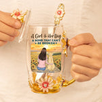 A Bond That Can't Be Broken - Dog Personalized Custom Enamel Flower Tea Cup With Lid & Spoon - Mother's Day, Gift For Dog Lovers, Daughters, Sisters