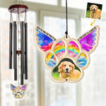 Custom Photo Forever Part Of My Heart - Memorial Personalized Custom Wind Chime Suncatcher - Sympathy Gift For Dog Lovers, Pet Owners