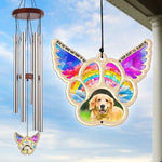 Custom Photo Forever Part Of My Heart - Memorial Personalized Custom Wind Chime Suncatcher - Sympathy Gift For Dog Lovers, Pet Owners