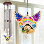 Custom Photo Forever Part Of My Heart - Memorial Personalized Custom Wind Chime Suncatcher - Sympathy Gift For Dog Lovers, Pet Owners